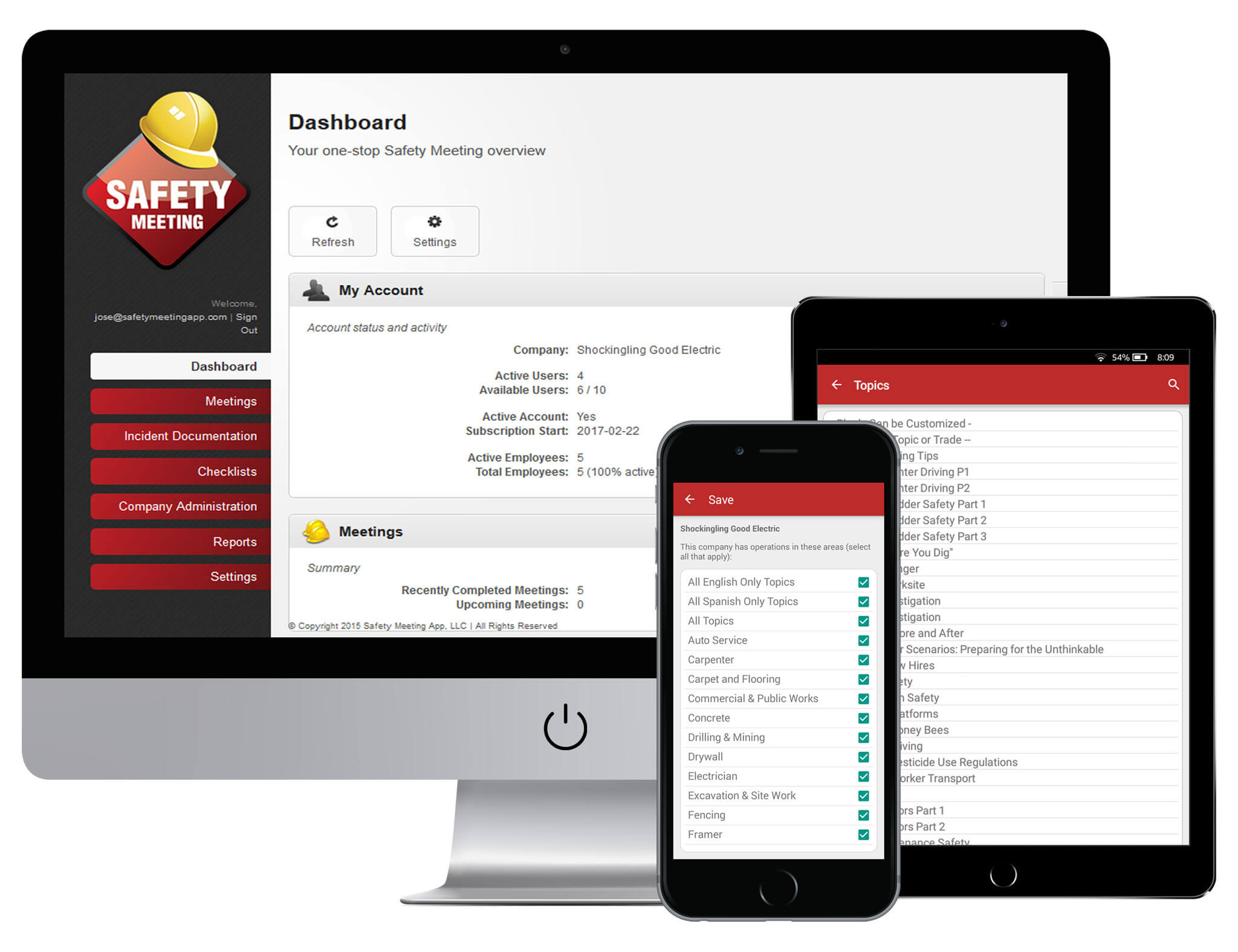Safety Meeting App OSHA Compliance Construction Safety Topics