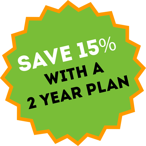Save 15 Percent with a 2 Year Plan 